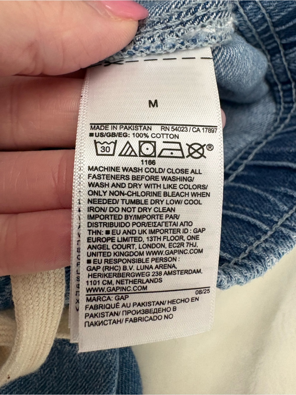 GAP High Rise Easy Barrel Jeans Medium Indigo Size M scandi model off duty - Picture 7 of 15